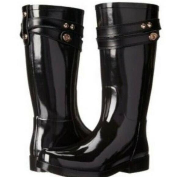 COACH Women’s ‘Talia' Black Waterproof Tall Designer Rain/Snow Boots | NEW!! - Picture 7 of 16